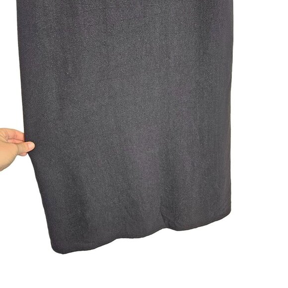 Studio B Bobeau Black Linen Side Slit Dress Midi Sleeveless Linen Blend Staple L - Picture 7 of 13